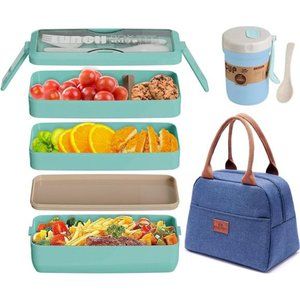 Lunch Box for Adult, Lunch Containers with Bag - Includes Cutlery Set & Soup Cup
